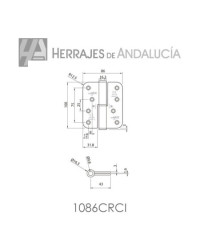 BISAGRA SIN REMATE CANTO REDONDO INOX AISI-304 RF 120KG 1086CRC IZQ