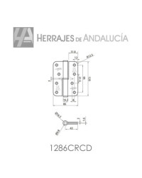 BISAGRA SIN REMATE CANTO REDONDO INOX RF HASTA 120KG 1286CRC DCHA