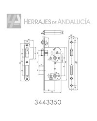 CERRADURA CONDENA EMBUTIR CANTO REDONDO A20 P50