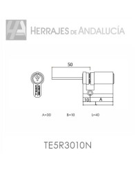 Cilindro antipanico serreta tesa t5 serie 2030 30x10mm niquel