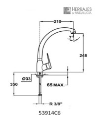 GRIFO TEKA CROMO MODELO IN 914  | GRIFO MONOMANDO CONDUCTO ALTO GIRATORIO | CARTUCHO DE DISCOS CERAMICOS ALTA RESISTENCIA