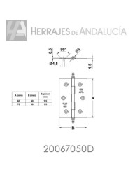 BISAGRA ACERO INOXIDABLE |  MODELO 2006 | MEDIDA 70X50 DERECHA