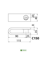 Cerradura puerta tijera c1 50mm