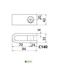 Cerradura puerta tijera c1-40