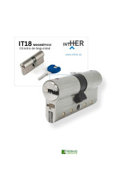 Cilindro alta seguridad it18 magnetico medida 40x50mm acabado niquel
