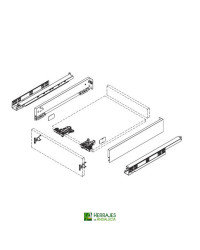 Guias cajon s-line para cocinas y armarios
panel lateral extra fino guia  s-line h-121 blanco 400 mm