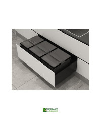 Set 3 cubos reciclaje para cajon s-line: 1 de 15 litros + 2 de 20 litros mdulo para mueble de 900 altuna 270