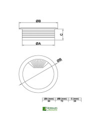 Tapon pasacables 60mm color: gris