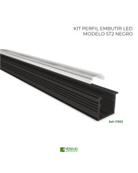 Kit perfil led embutir modelo st2 acabado plata