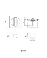 Kit de cierre para puerta corredera condena cuadrada acabado niquelado satinado medida 50mm