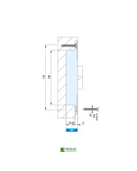 Bisagra oculta modelo beta30 reversible hasta 70 kg marca inther