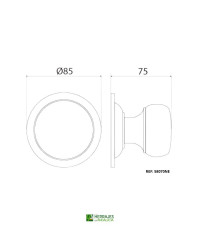 Pomo redondo para puertas exteriores de entrada | tirador redondo para puerta exterior | acabado negro  