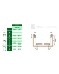 Juego guias para cajon metalico 118x550 gris