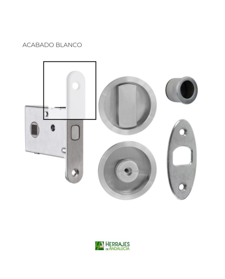 KIT CORREDERA CONDENA MODELO 102 CANTO REDONDO | ACABADO BLANCO | MARCA INTHER