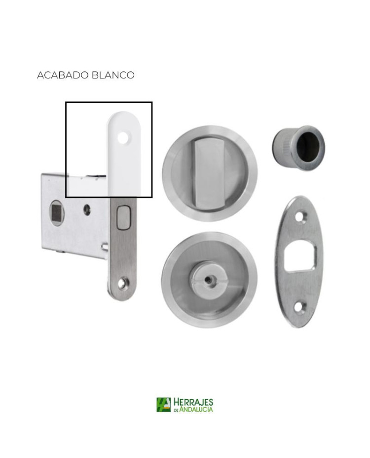 KIT CORREDERA CONDENA MODELO101 | CANTO CUADRADO | ACABADO BLANCO | MARCA INTHER
